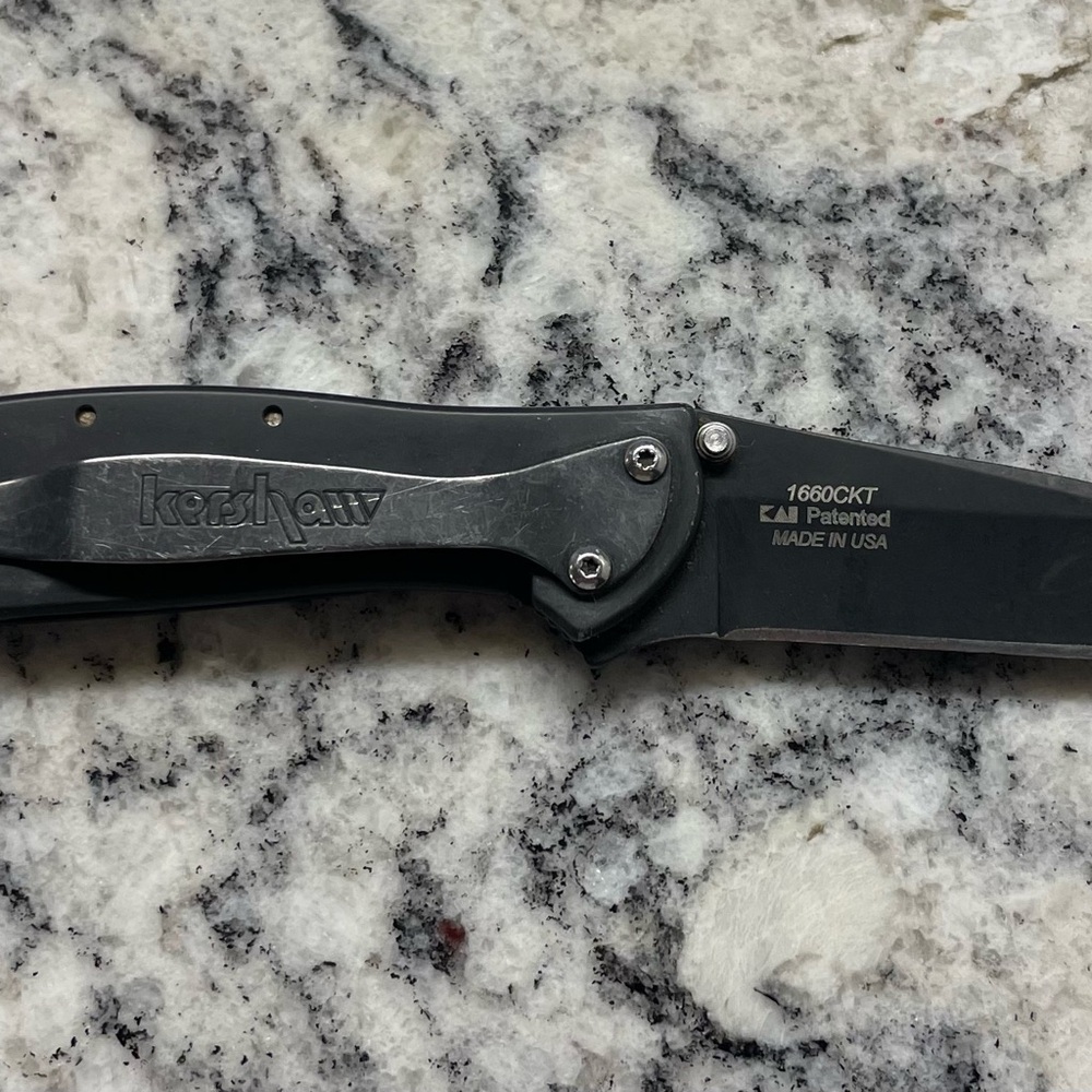 Kershaw Leek Black Plain Edge Folding Pocket Knife - 1660CKT
